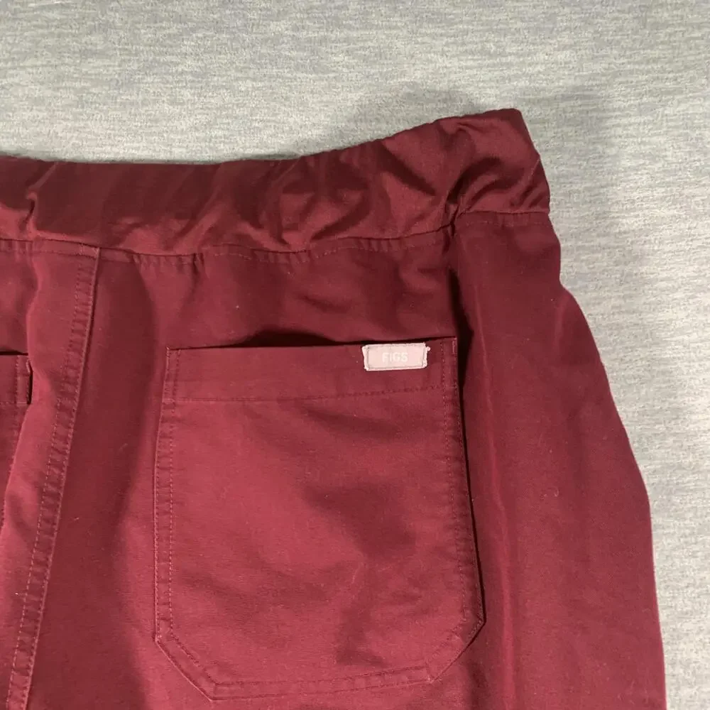 FIGS Pants Mens 41x29 Red Technical Collection Scrub Cargo Elastic Waist Pockets